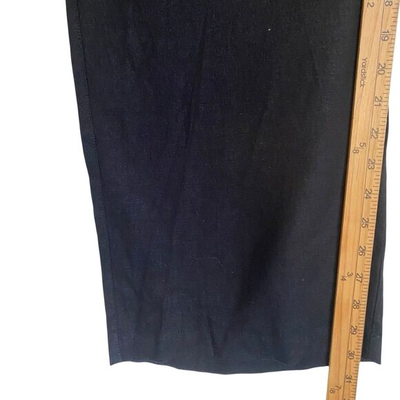 Gap Linen Pants Pull In Elastic Wide Leg Women L Black Grunge Boho Relaxed - Picture 5 of 11